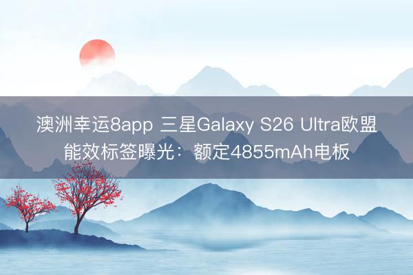 澳洲幸運8app 三星Galaxy S26 Ultra歐盟能效標簽曝光:額定4855mAh電板